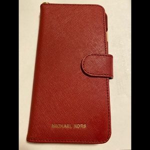 Michael Kors IPhone 7/8 Plus Red Folio/Wallet Case